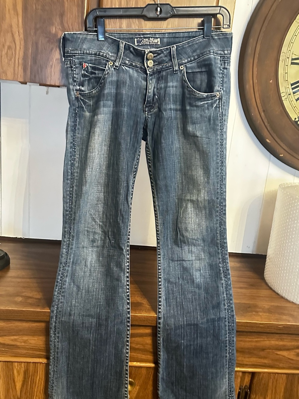 Hudson. Women's Mid-Rise Bootcut Jeans in Washed Blue